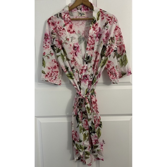 Show Me Your MuMu Other - Show Me Your Mumu Women's Pink Floral Kimono Robe One Size Bridal Loungewear